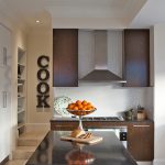 Gloss white kitchen cabinetry, retro kitchen design