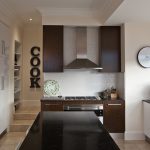 Gloss white kitchen cabinetry, retro kitchen design